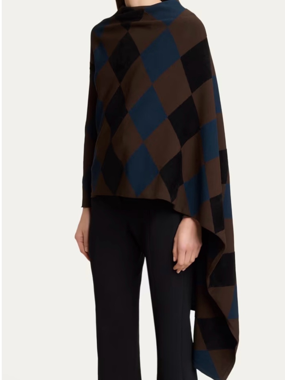 Proenza Schouler Vanne Argyle Cape Sweater NWT MEDIUM - Picture 4 of 10